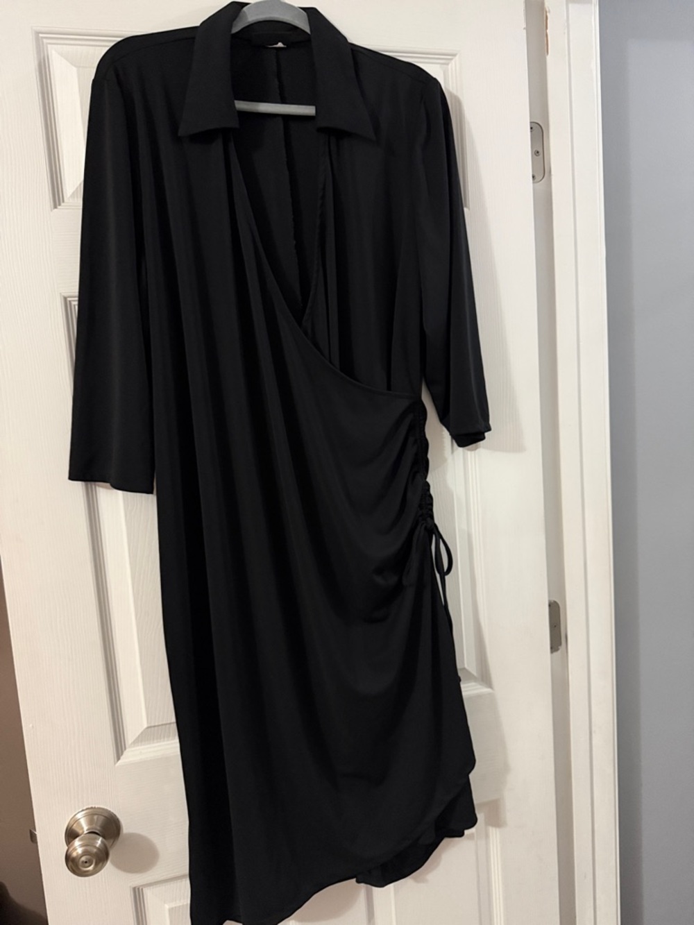 Lane Bryant Black Wrap-Style Midi Dress Size 18/20